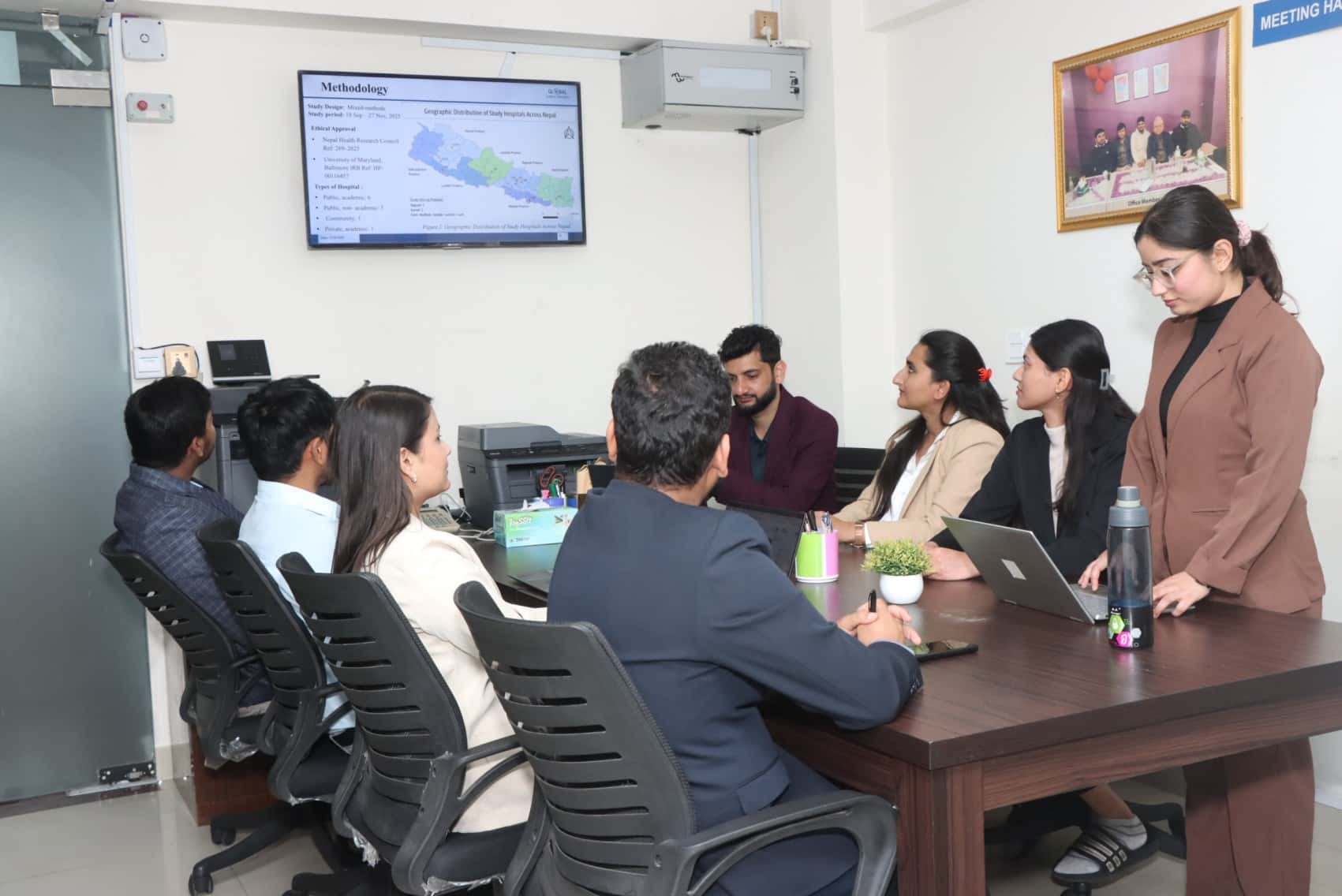Modern Global Clinical Research (GCR) laboratory with expert scientists working on clinical trials